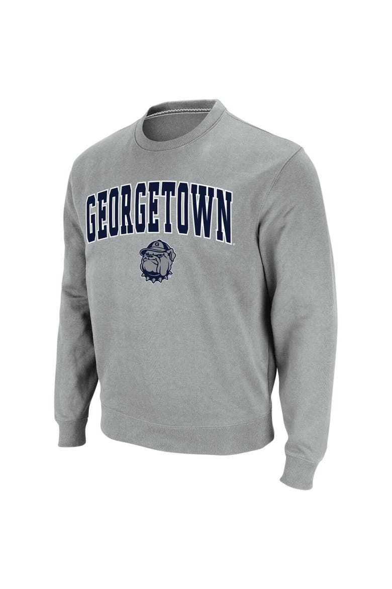 Men's Colosseum Gray Georgetown Hoyas Arch & Logo Crew Neck Sweatshirt, Alternate, color, Gray