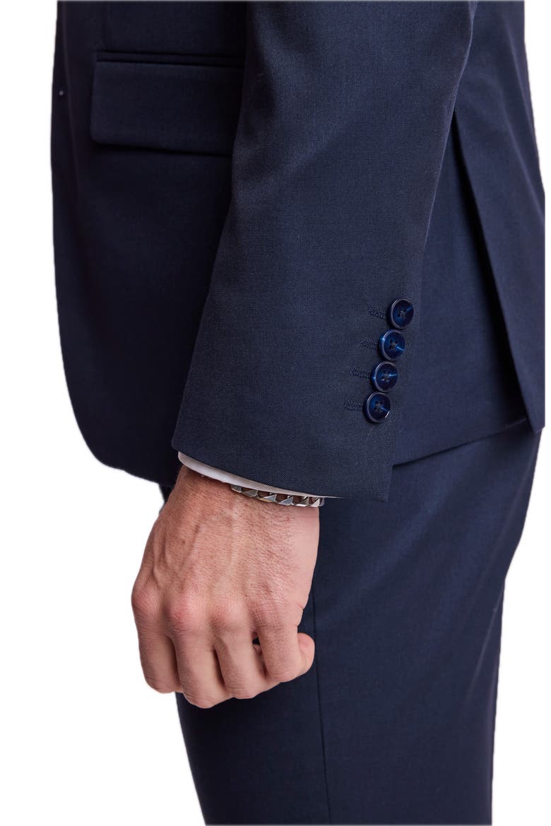 Ashton Slim Peak Lapel Suit Jacket, Alternate, color, SOLID NAVY