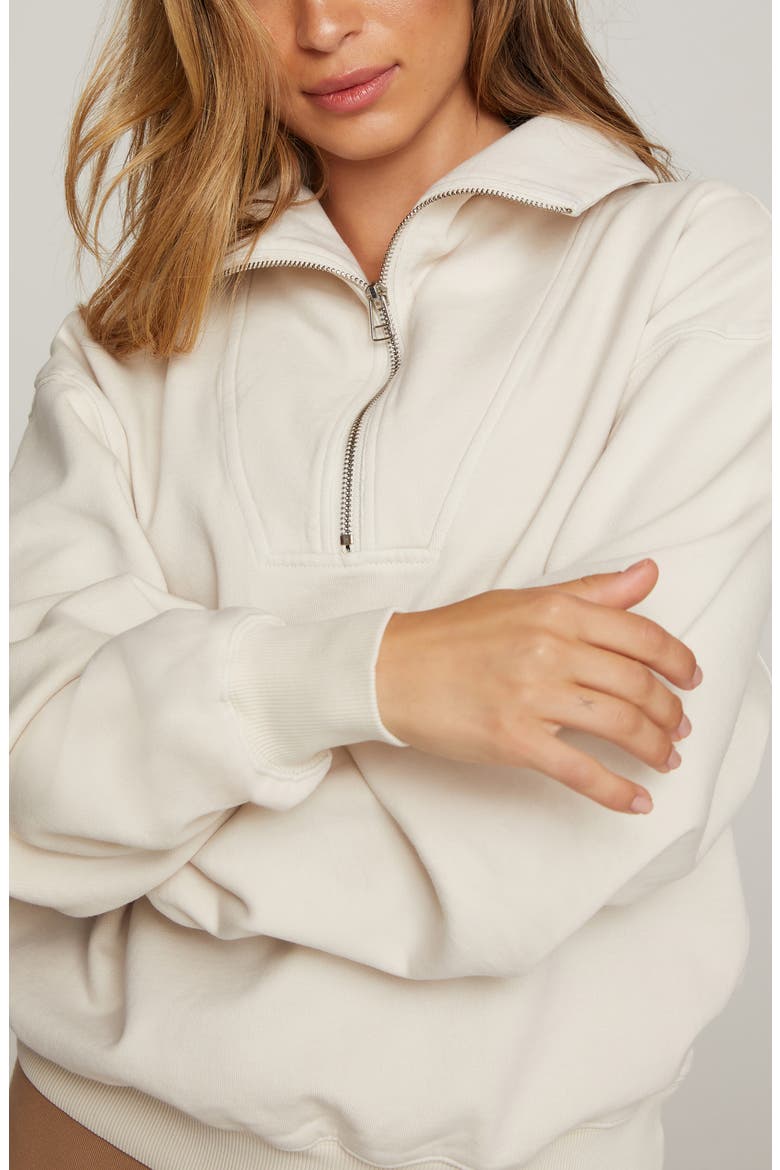 Nautical Half Zip Fleece Sweatshirt, Alternate, color, BONE001