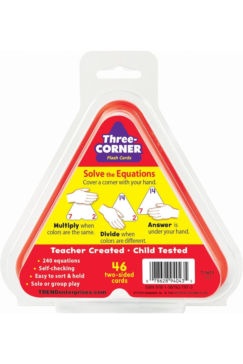 Multiplication and Division Flash Cards, Alternate, color, Multicolored