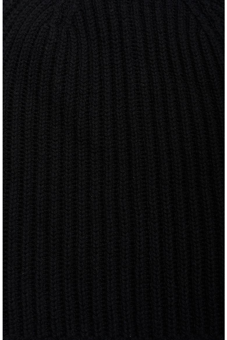 Merino Wool Ribbed Beanie, Alternate, color, BLACK