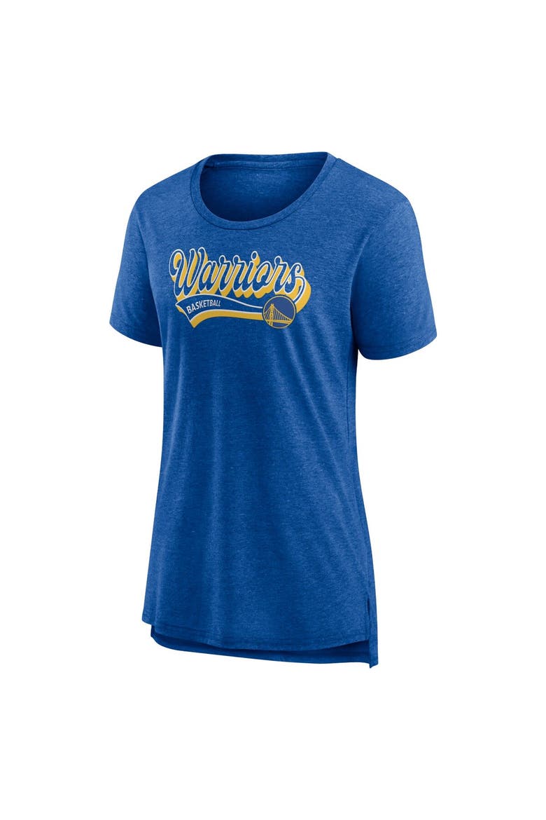 Women's Fanatics Branded Heather Royal Golden State Warriors League Leader Tri-Blend T-Shirt, Alternate, color, Heather Royal