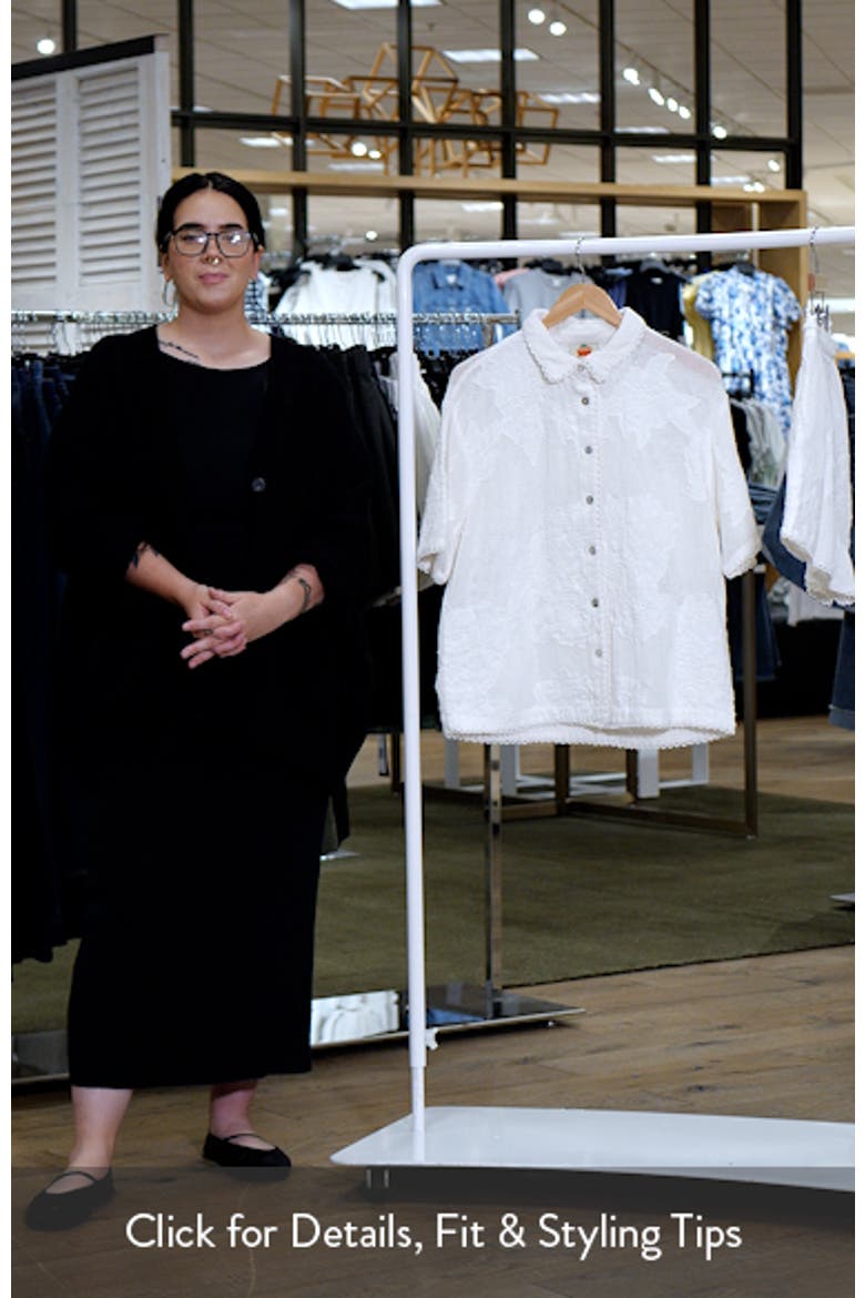 White Flower Linen Cover-Up Shirt video