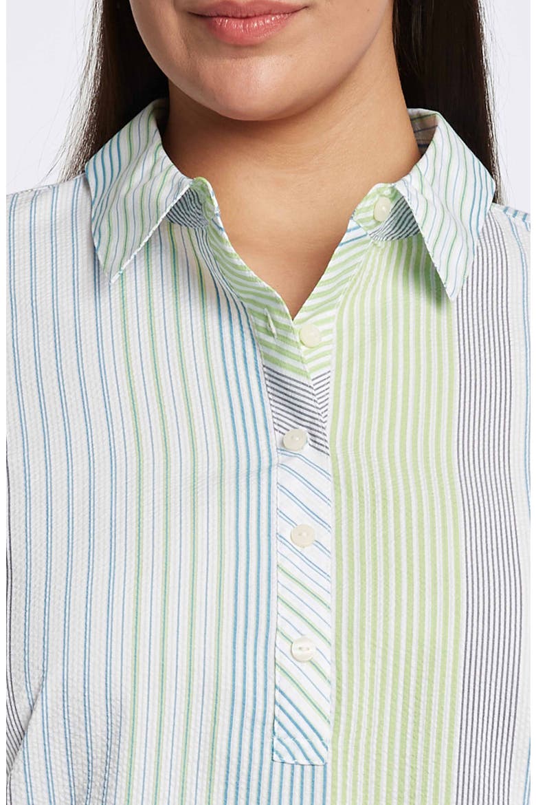 Therese Stripe Split Back Cotton Seersucker Popover Shirt, Alternate, color, BLUE MULTI