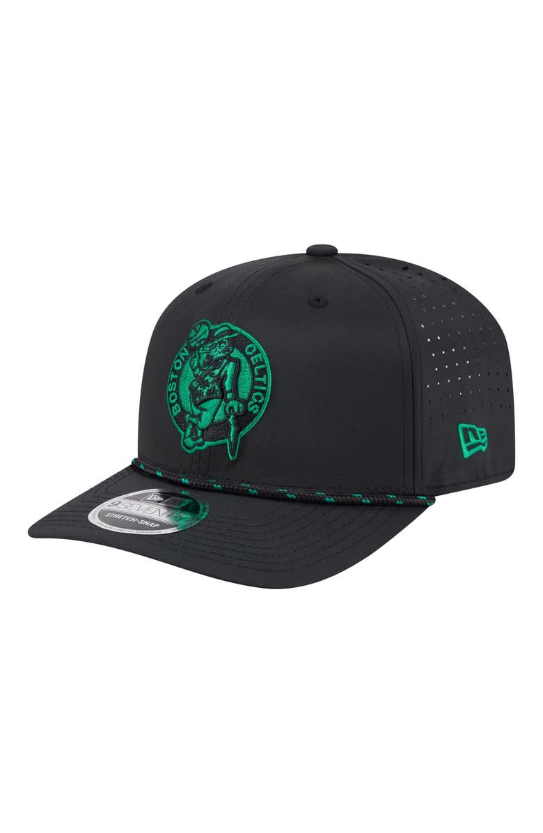 New Era Men's New Era Black Boston Celtics Sport Rope Vented Stretch-Snap 9SEVENTY Hat, Main, color, Black
