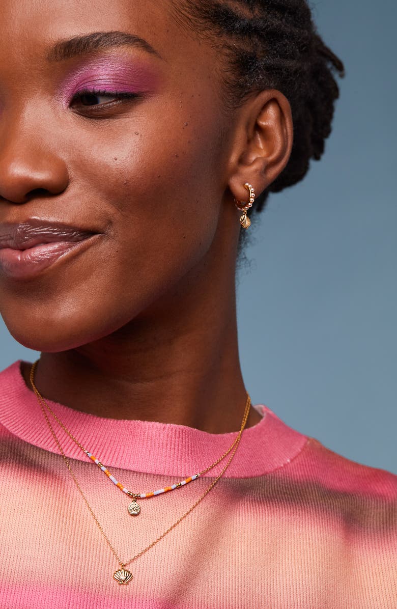 Estella Bartlett Scallop & Heart Pendant Necklace, Alternate, color, Gold