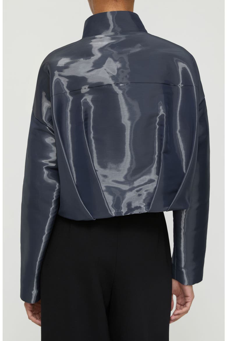 Pleated Waist Liquid Twill Jacket, Alternate, color, INK IRIDESCENT
