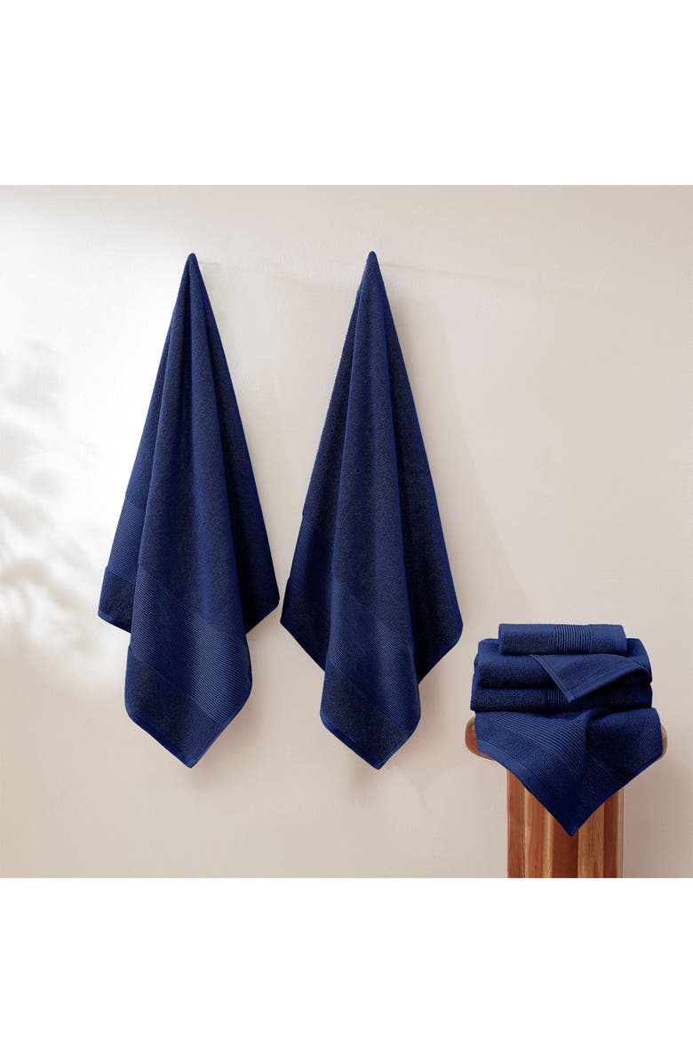 Modern Threads Air Cloud 6-Piece Towel Set, Alternate, color, Navy