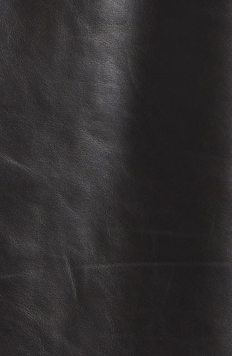JKEEFER Stabb Leather Shirt Jacket, Alternate, color, Black