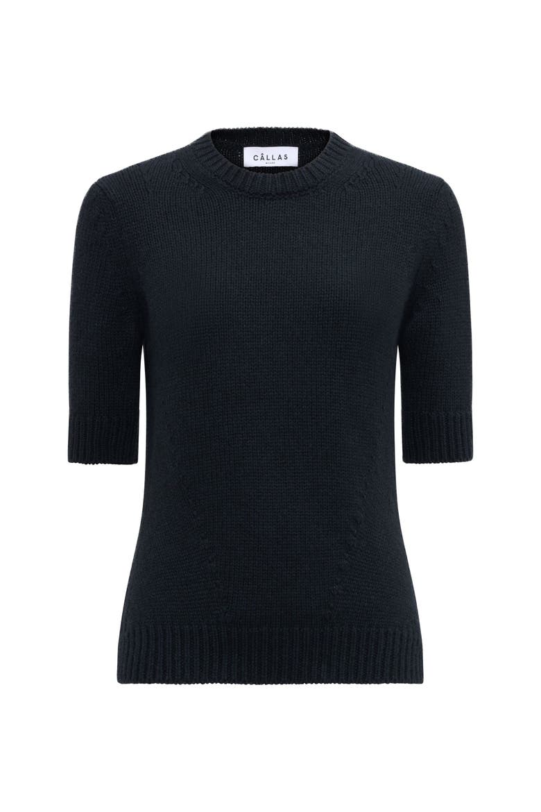 Portia Crewneck cashmere sweater, Main, color, Black