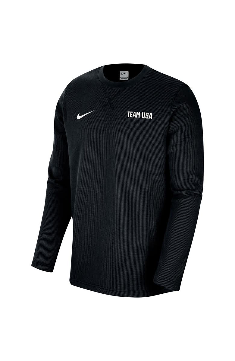Nike Men's Nike Black Team USA Waffle Knit Long Sleeve T-Shirt, Alternate, color,