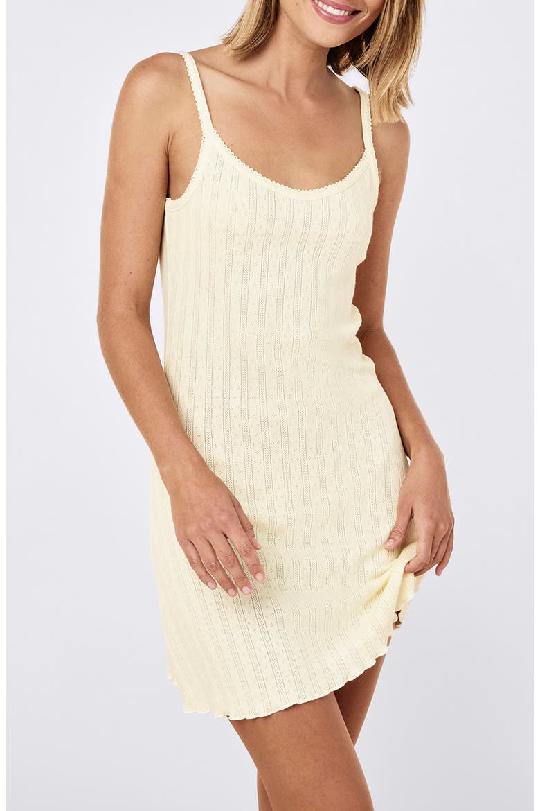 Imogen Cotton Pointelle Nightgown, Alternate, color, BUTTERCUP