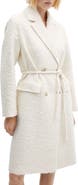 MANGO Tie Belt Bouclé Coat
