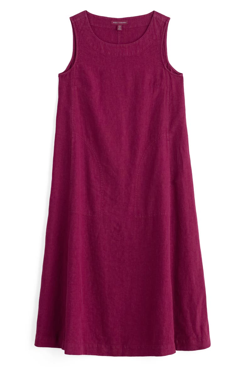 Cresting Waves Sleeveless Linen A-Line Dress, Alternate, color, DARK FREESIA