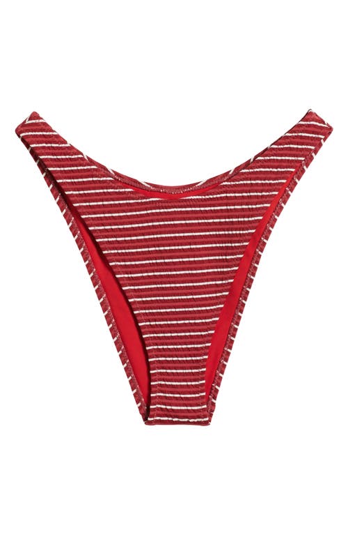 PACSUN PACSUN EMILY STRIPE HIGH LEG SCOOP BIKINI BOTTOMS