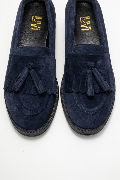 Forever & Always Shoes Milly Leather Tassel Loafer In Blue