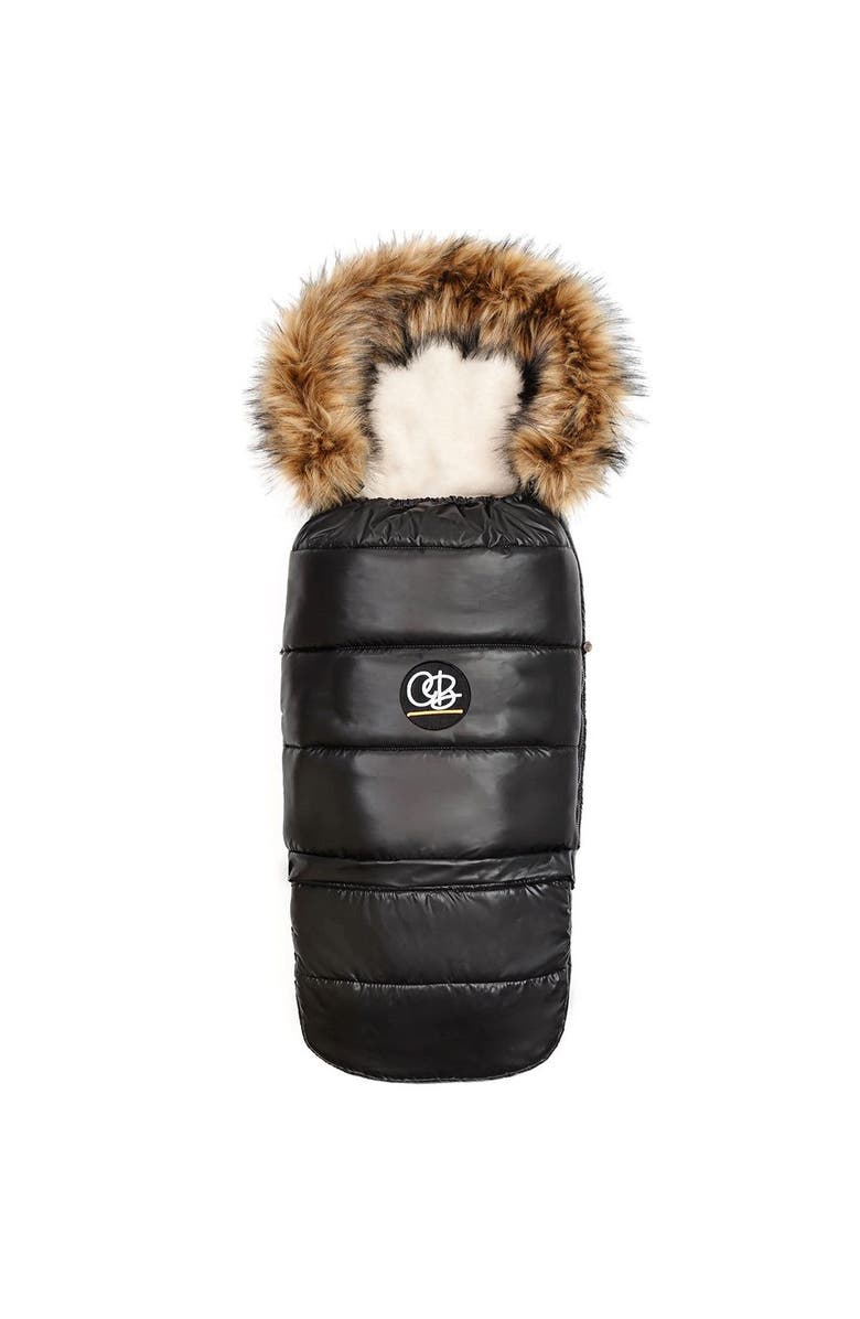Cover Baby LLC Premium Wool Adjustable Footmuff, Alternate, color, Beige Wool In Pastel Black