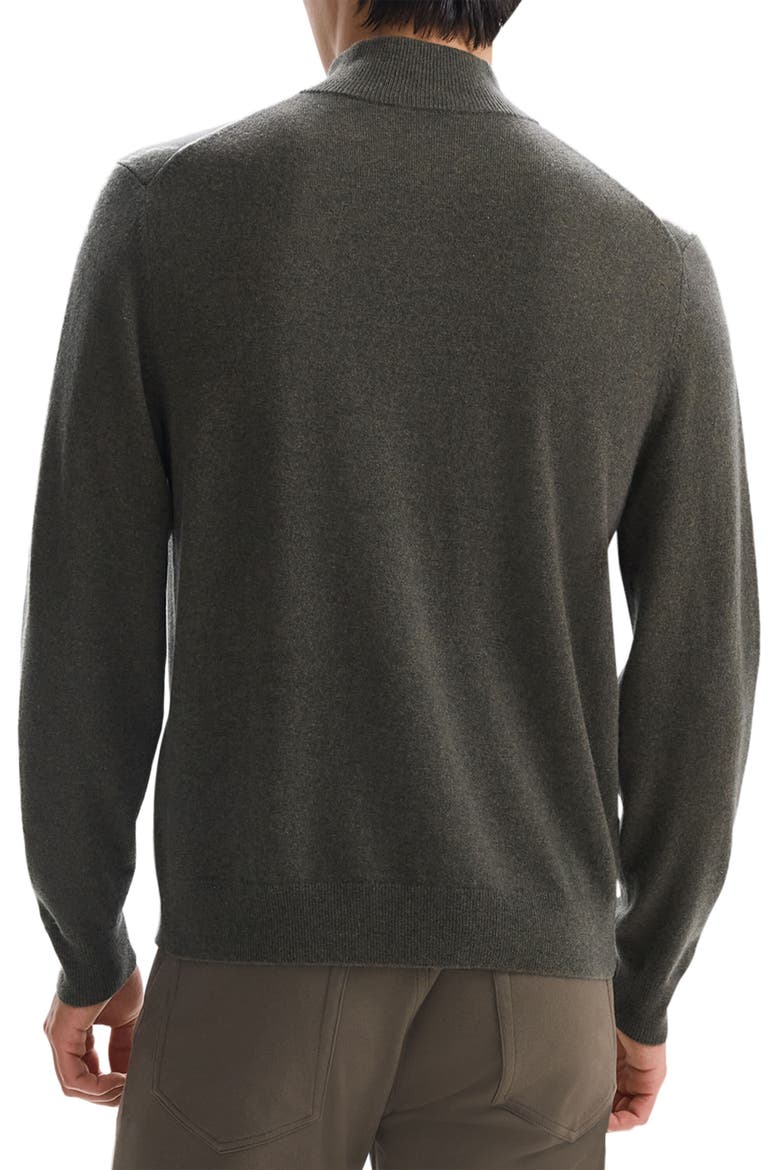Hilles Quarter Zip Cashmere Sweater, Alternate, color, HUNTER GREEN MELANGE