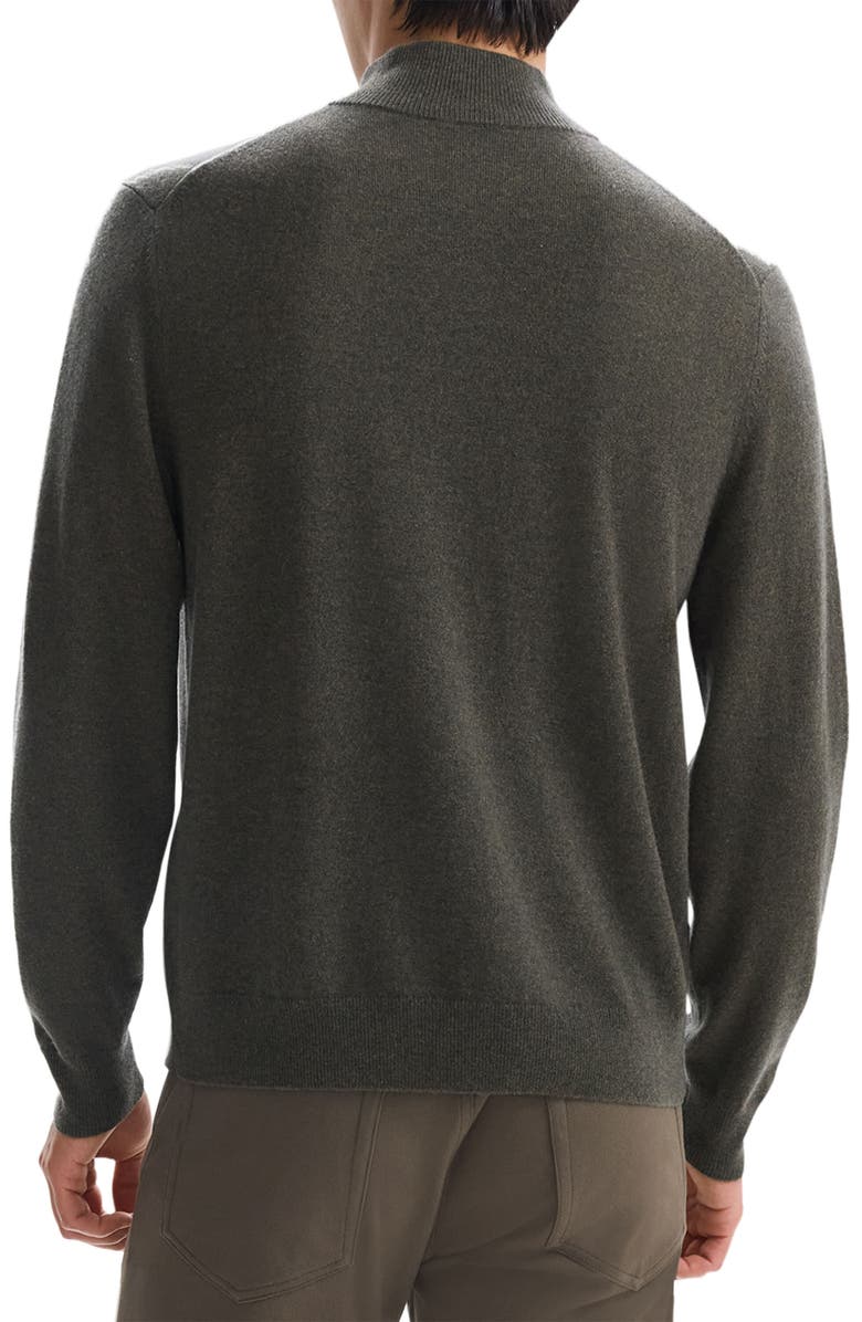 Theory Hilles Quarter Zip Cashmere Sweater, Alternate, color, Hunter Green Melange