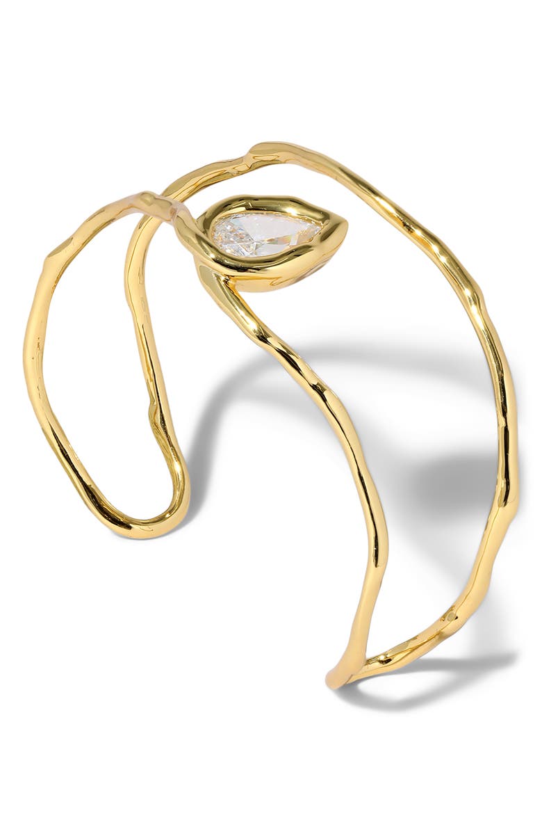 Alexis Bittar Asterales Floating Cubic Zirconia Cuff Bracelet, Alternate, color, Gold/ Cubic Zirconia