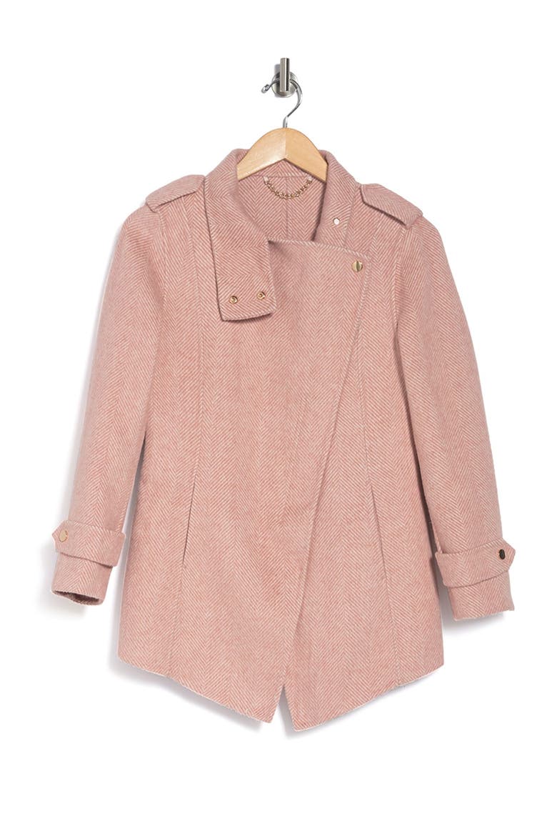 Bad Girl Wool Blend Moto Coat, Alternate, color, BLUSH