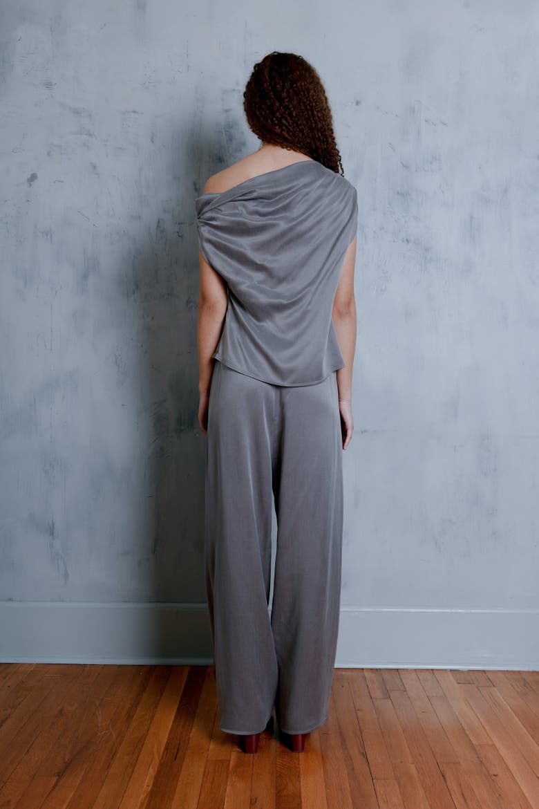 Solange Off The Shoulder Gathered Top, Alternate, color, Graphite