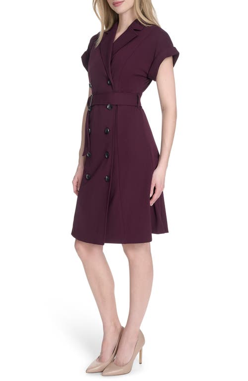 Calvin Klein Double Breasted Sheath Dress In Brown
