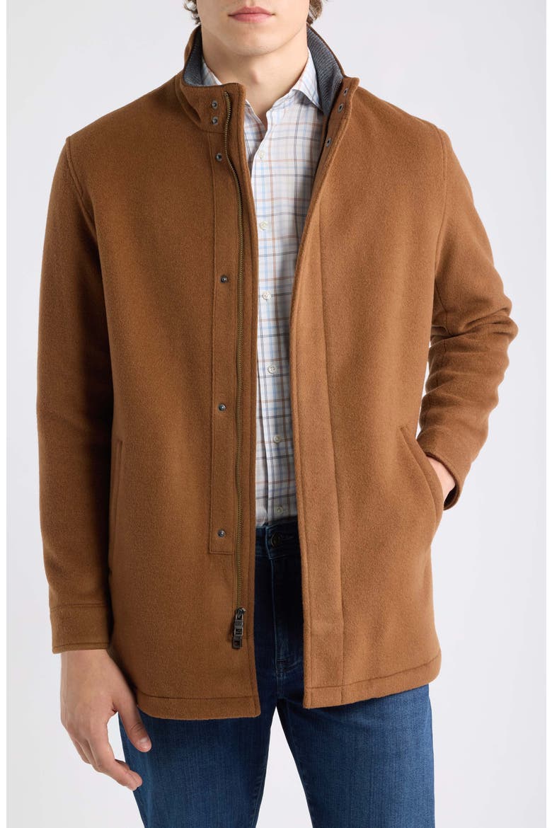 Crown Flex Merino City Coat, Main, color, DARK AMBER