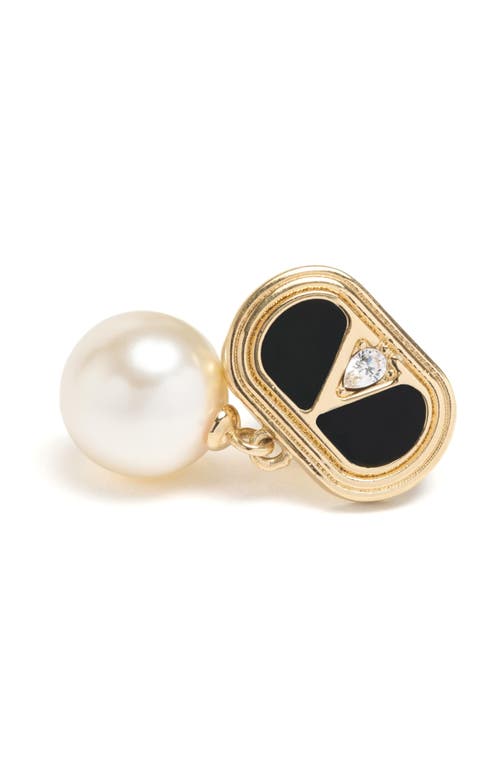 Valentino Garavani Oval Earrings With Swarovski Pearl Women In Yellow Gold