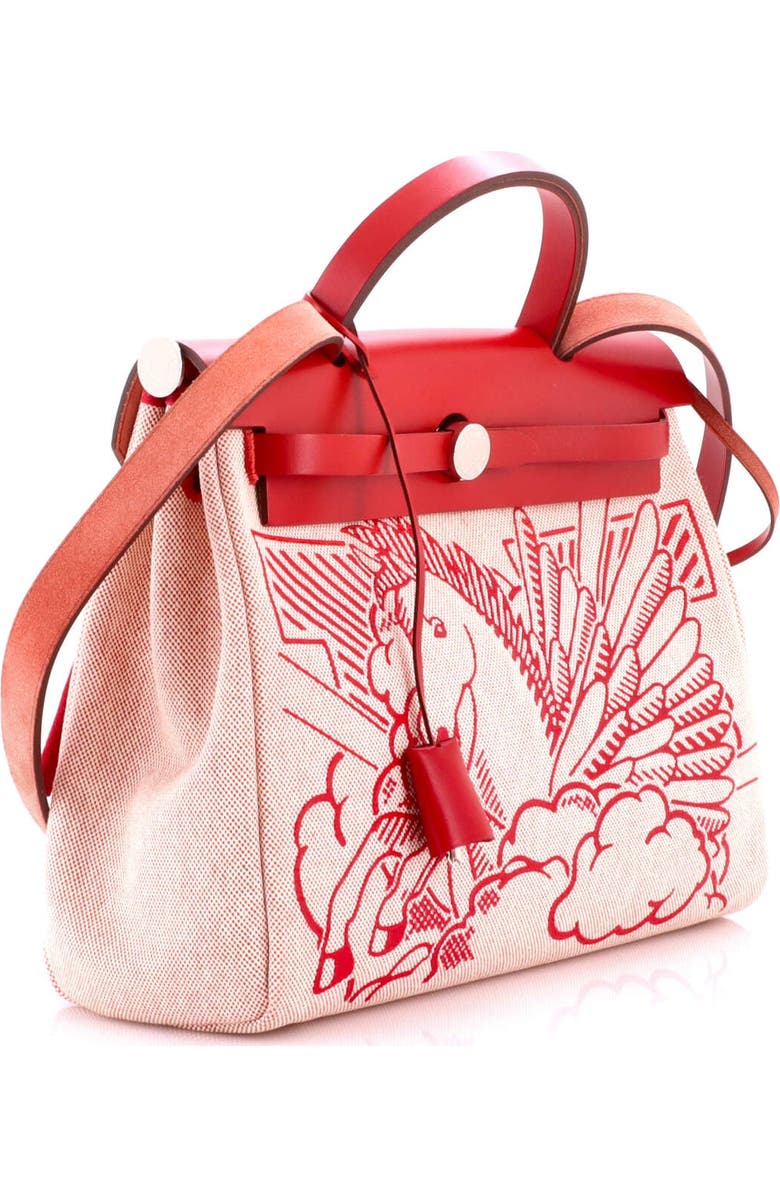 Pre-Owned Hermes Herbag Zip Pegase Pop Toile and Leather 31, Alternate, color, Rouge Piment