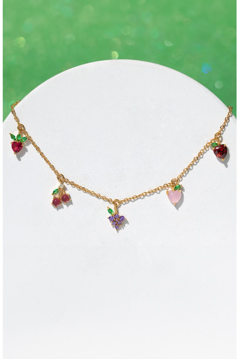 Fruit Basket Choker Necklace, Alternate, color, GOLD
