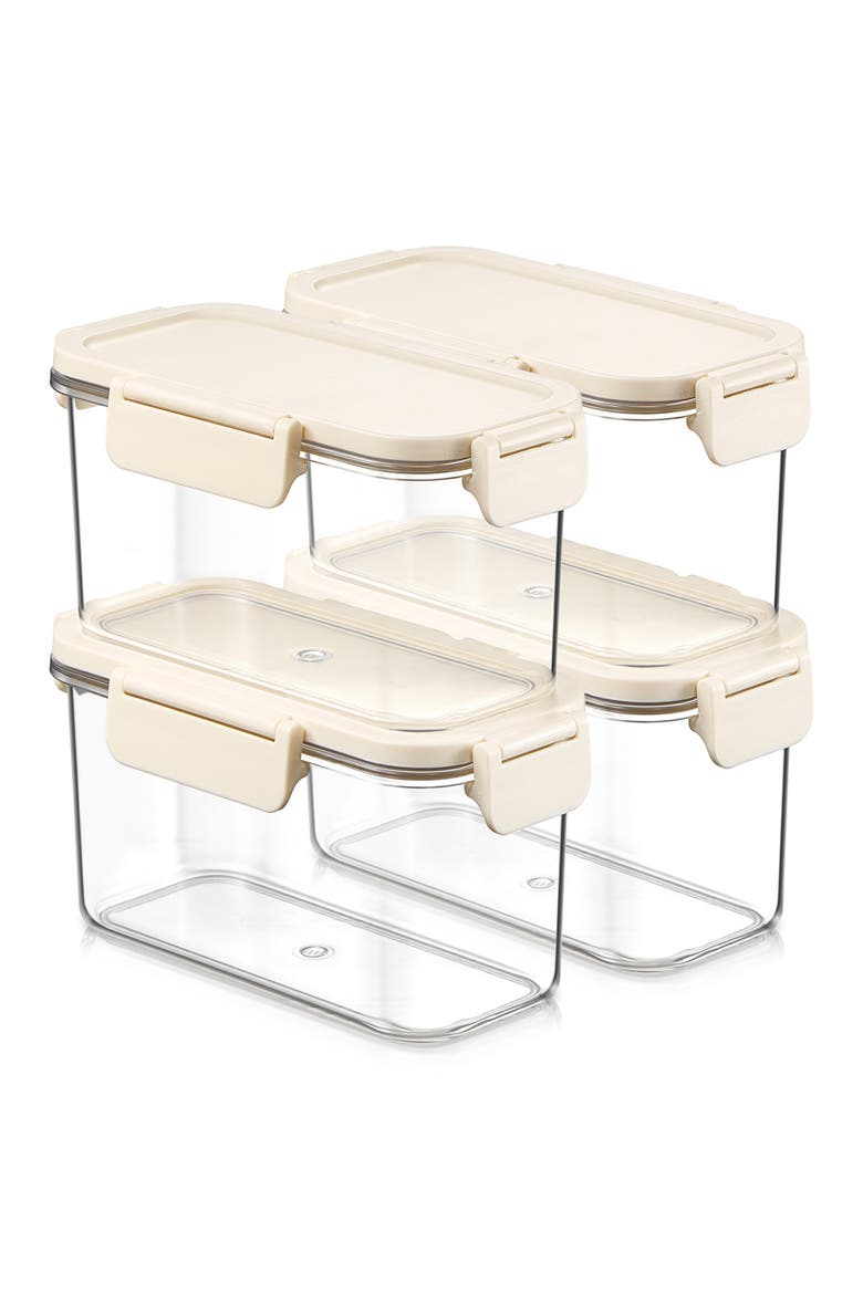 Set of 4 Airtight Food Storage Containers, Main, color, NO COLOR