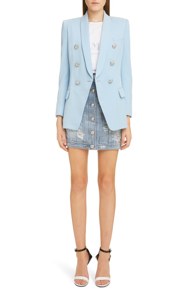 Balmain Embellished Logo Tee, Alternate, color,