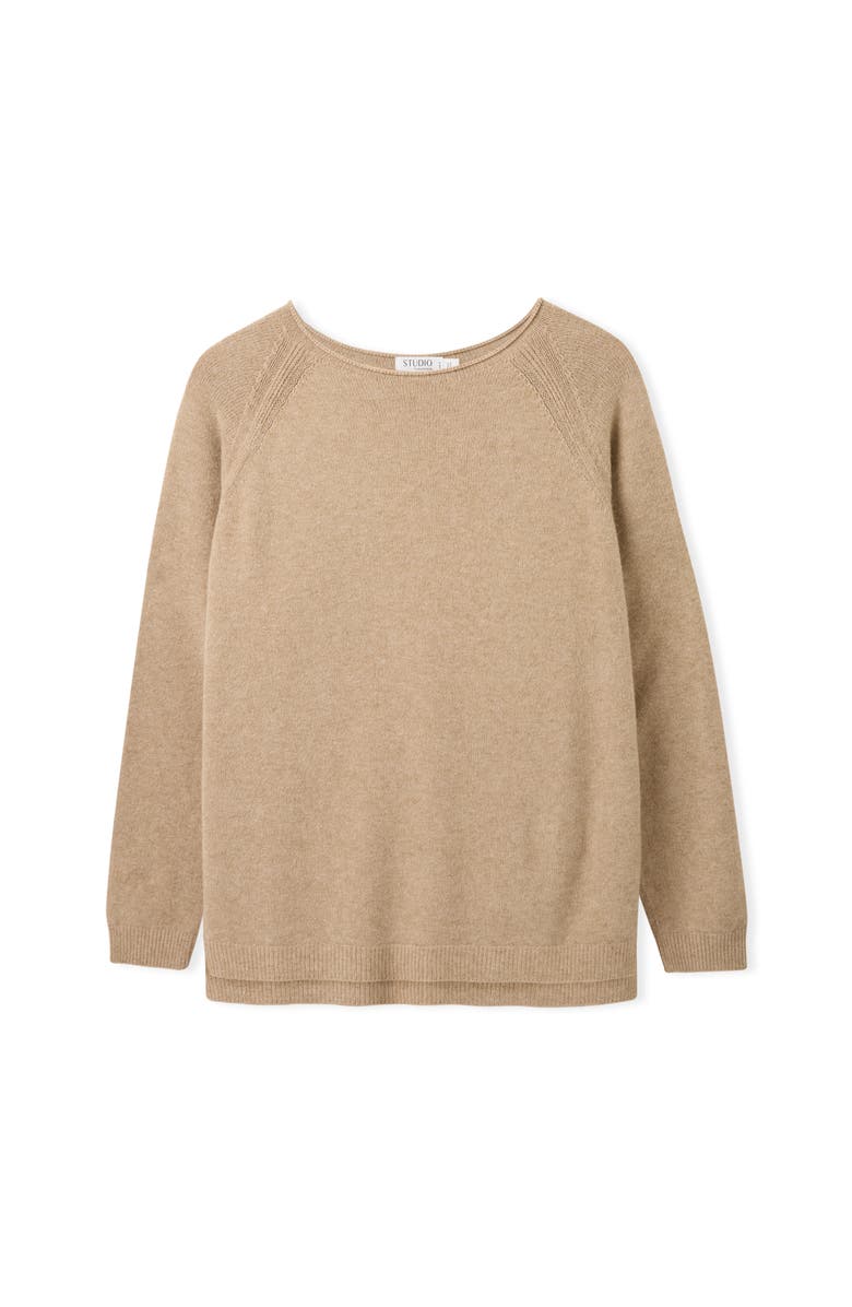 Celtic & Co. Roll Edge Crew Neck Jumper, Alternate, color, Taupe