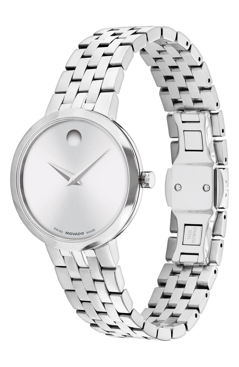 Movado Museum Classic Bracelet Watch, 29.5mm, Alternate, color, Silver