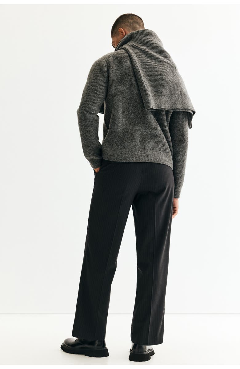 H&M Relaxed-fit suit pants, Alternate, color, Black/Pinstriped