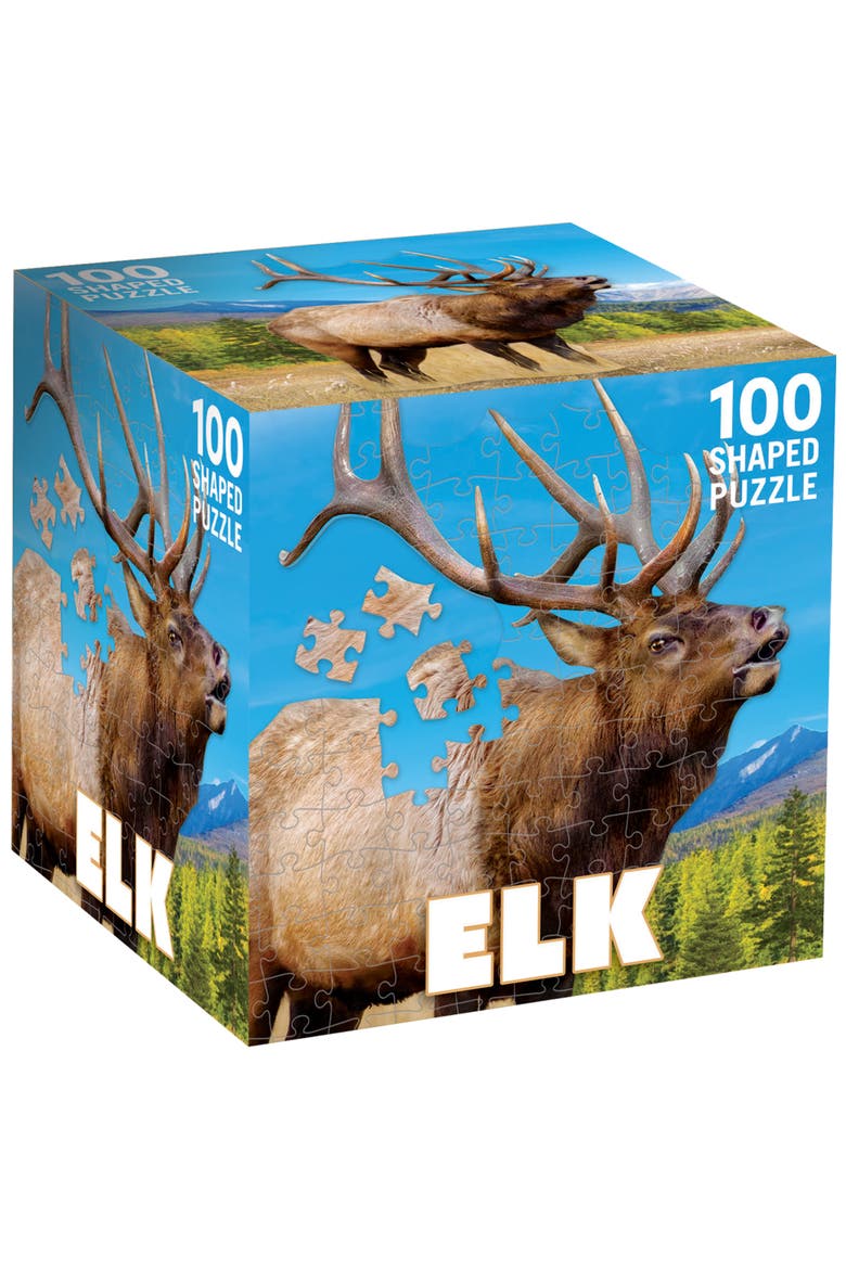 Elk 100 Piece Shaped Jigsaw Puzzle, Main, color, Multicolor