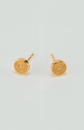 Gwen Beloti Etched Round Disk Stud Earring