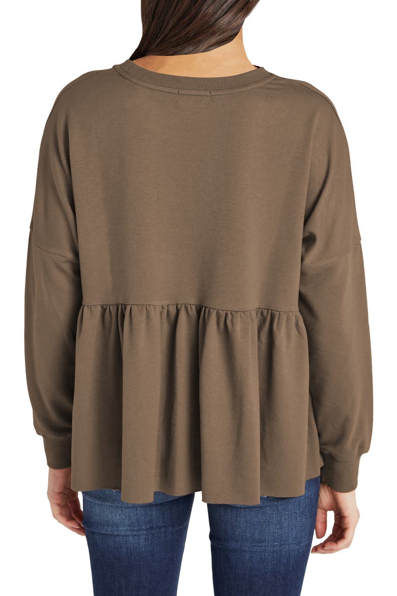 Babydoll Long Sleeve Knit Top, Alternate, color, VINTAGE OLIVE