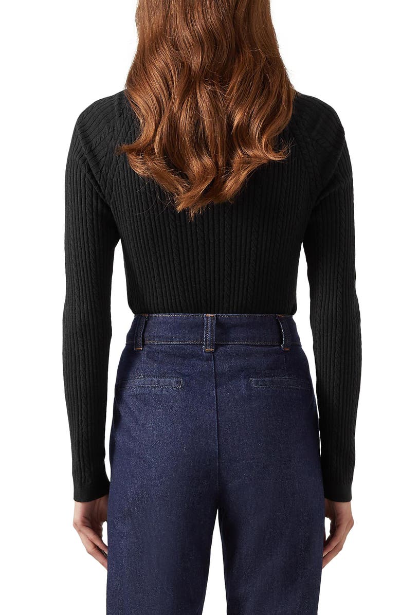 LK Bennett West Cable Stitch Turtleneck Sweater, Alternate, color, 