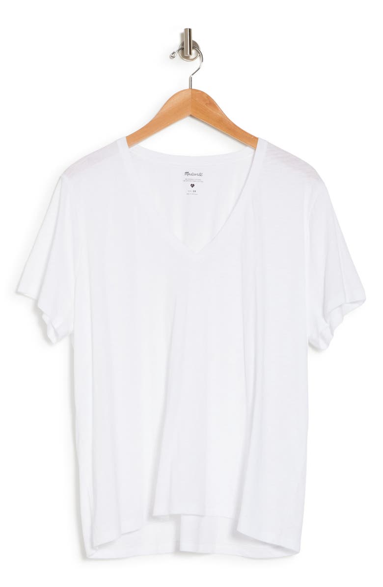 Madewell Whisper Cotton V-Neck T-Shirt, Alternate, color, Optic White