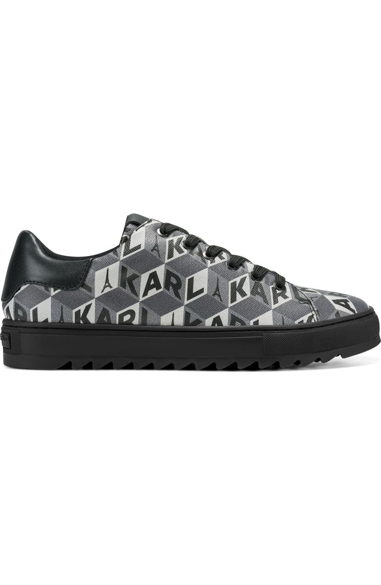 KARL LAGERFELD PARIS Allover Logo Low Profile Sneaker, Alternate, color, Grey
