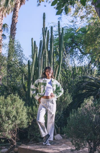 Roam Boxy Flannel Button-Up Shirt