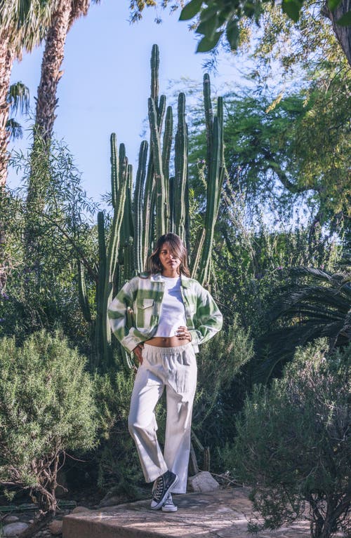 Hurley Roam Boxy Flannel Button-up Shirt In Green