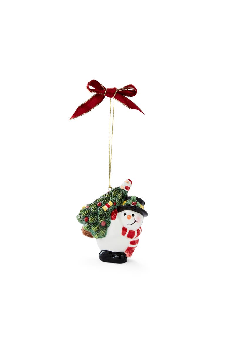 Christmas Tree Snowman Carrying Tree Ornament, Main, color, Multi