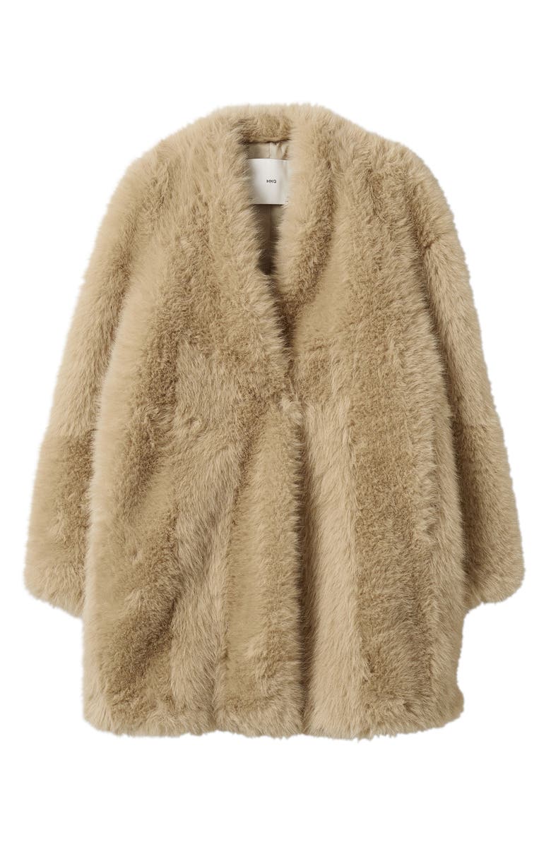 MANGO Faux Fur Coat, Alternate, color, 