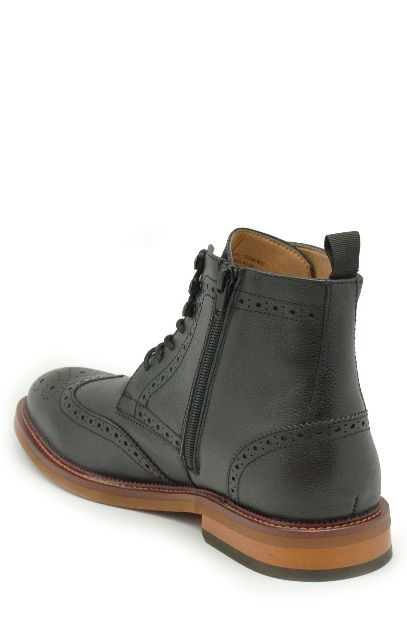 La Milano Dominic Brogue Combat Boot, Alternate, color, Black