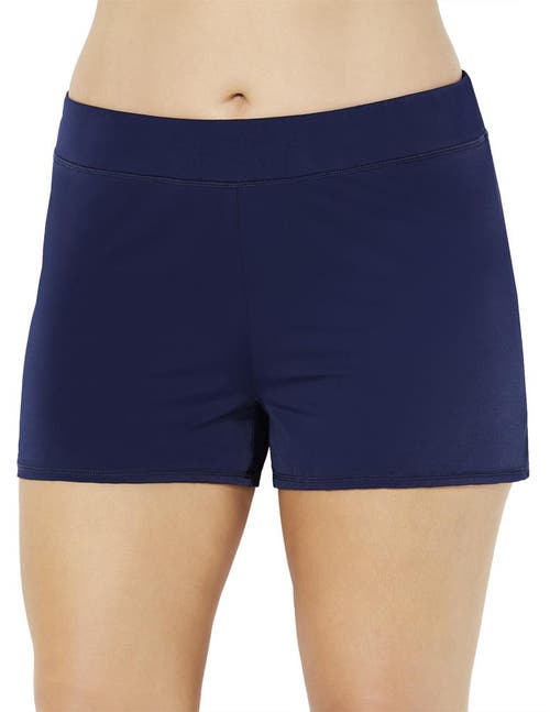 Swimsuits For All Chlorine Resistant Banded Swim Short In Blue