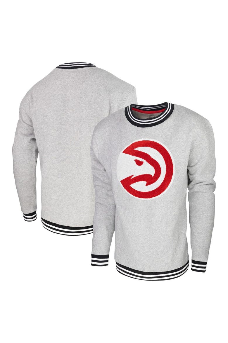 Men's Stadium Essentials Heather Gray Atlanta Hawks Club Level Pullover Sweatshirt, Main, color, Heather Gray