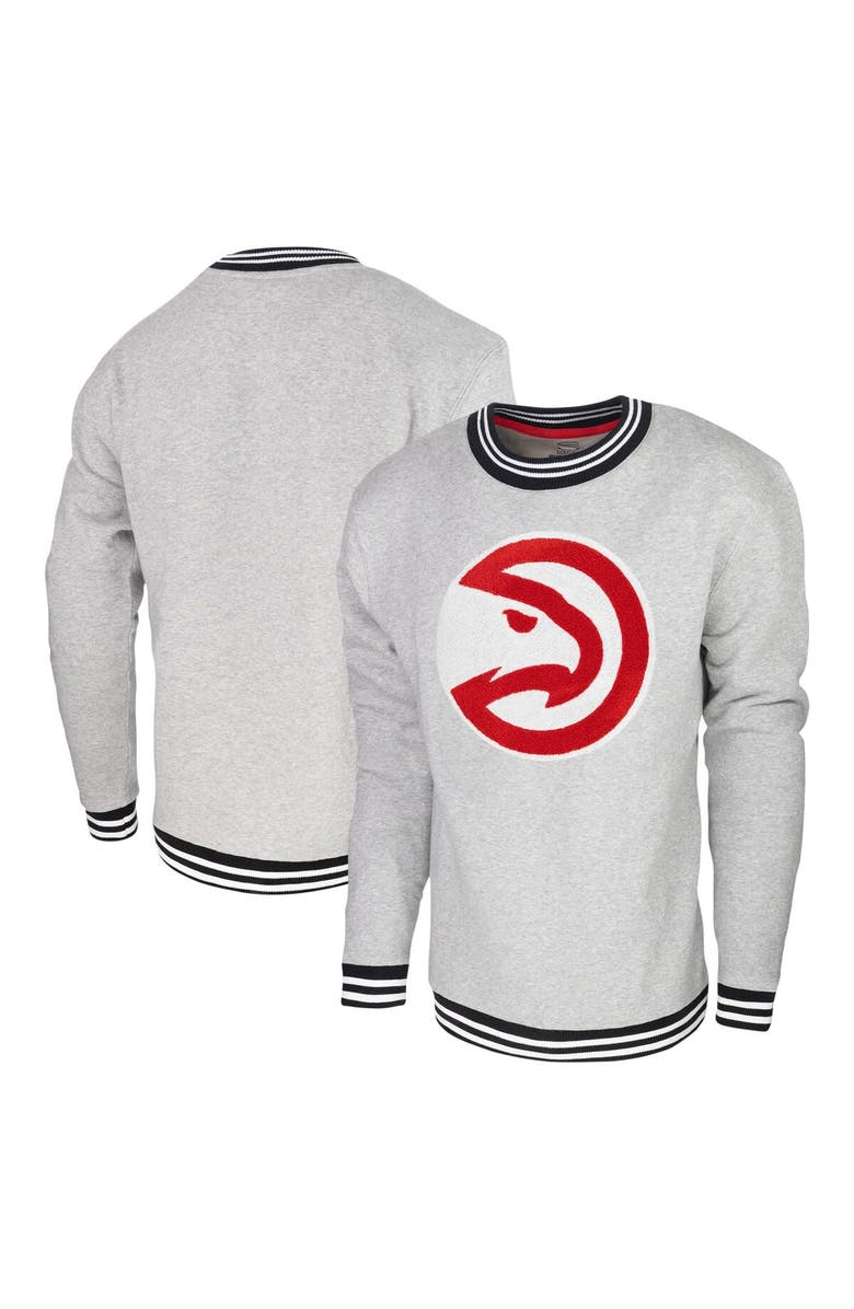 Stadium Essentials Men's Stadium Essentials Heather Gray Atlanta Hawks Club Level Pullover Sweatshirt, Main, color, Heather Gray